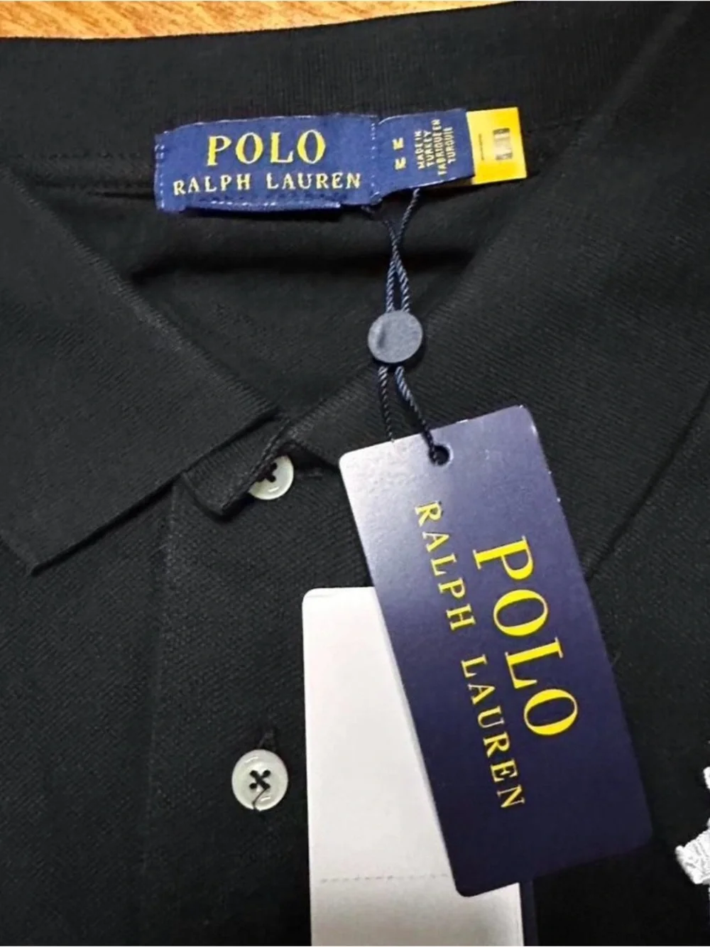 Ralph Lauren Black Polo Shirt with White Pony Logo